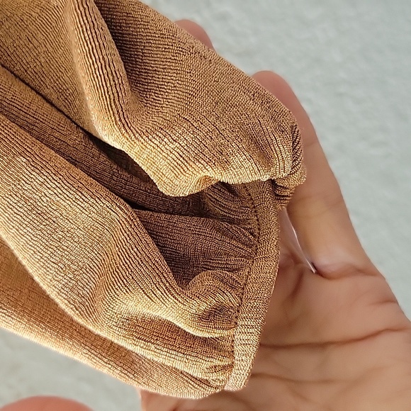 Just Polly NY Shiny tan slinky top ✨️ - Picture 5 of 5